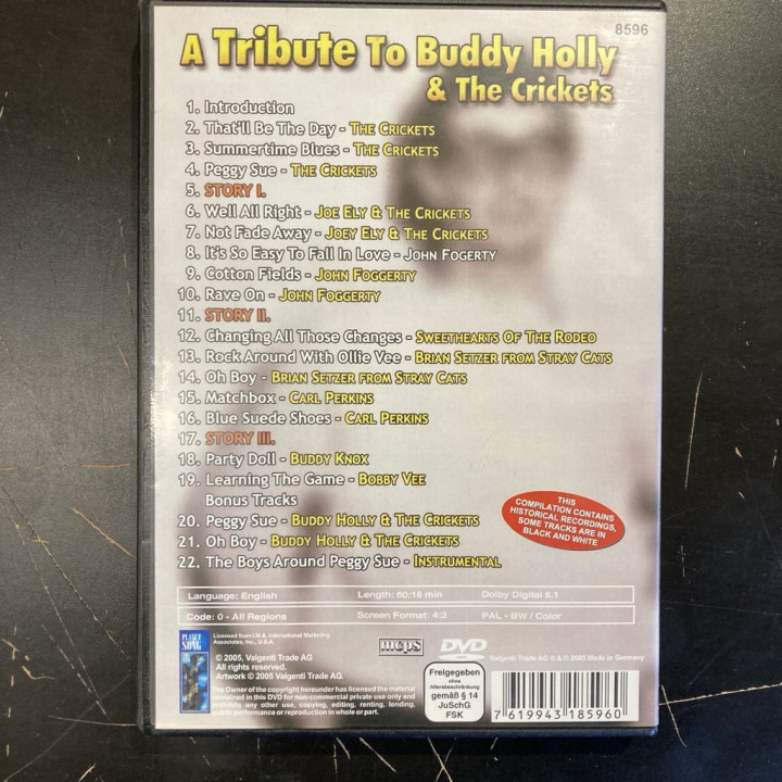 Tribute To Buddy Holly & The Crickets DVD (VG+/M-) -rock n roll-